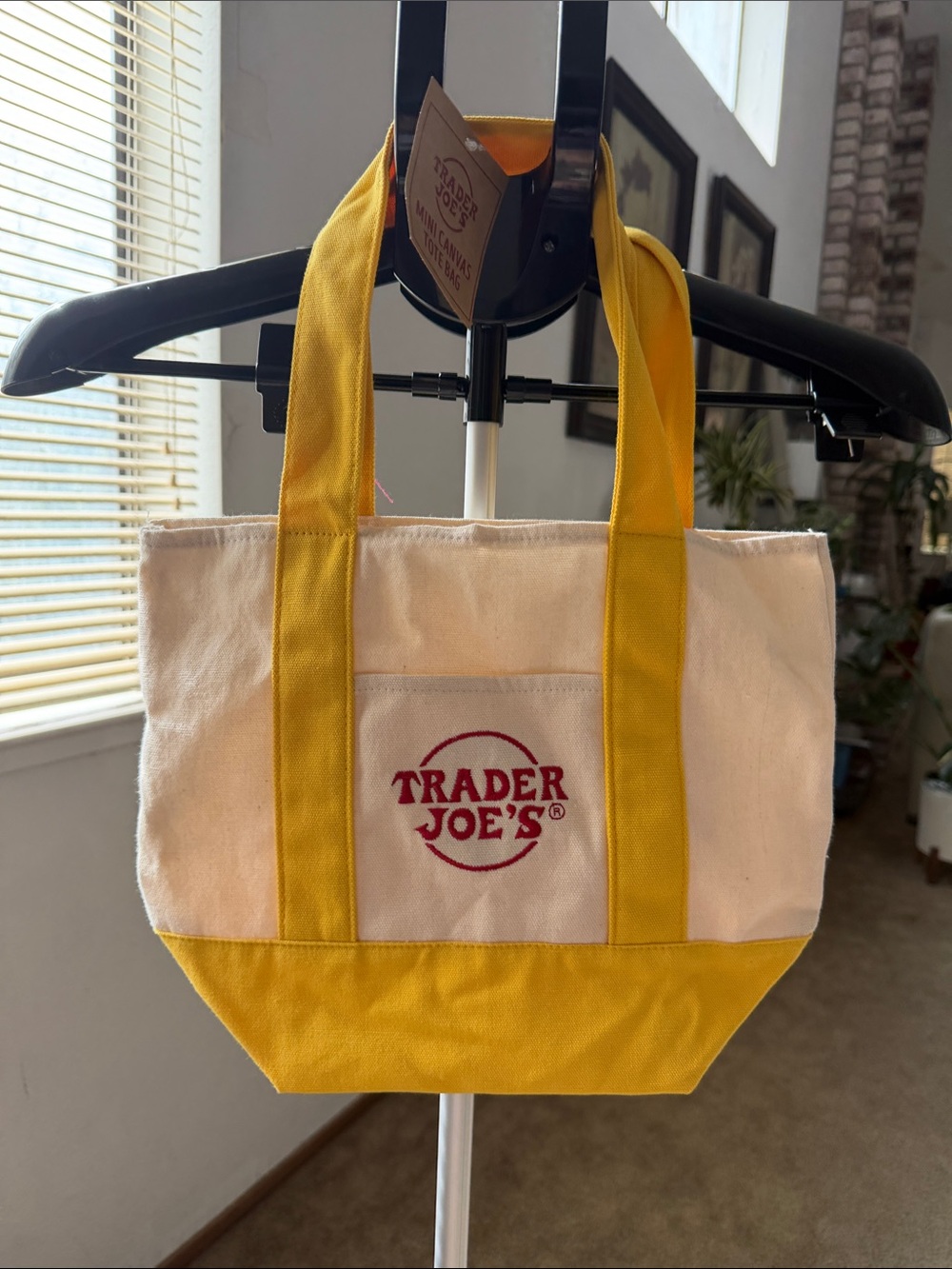 Trader Joe’s Rare Yellow & Cream Mini Canvas Tote Bag